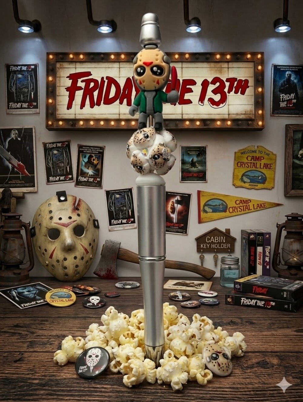Friday the 13th Jason Hockey Mask Beadable Pen- Free Refill Included
